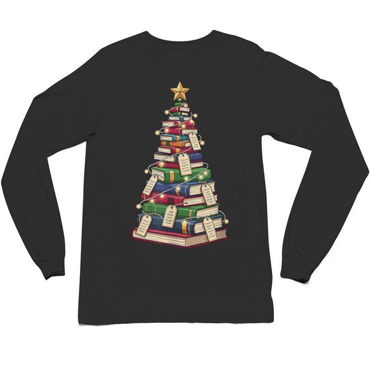 Christmas Tree Of Books For Readers And Librarians Unisex Long Sleeve T-Shirt