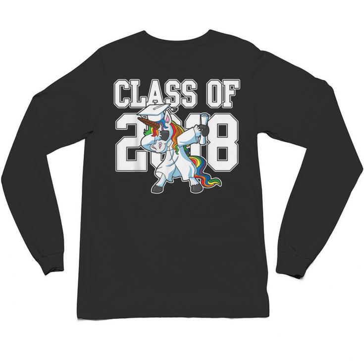 Class Of 2018 Dabbing Unicorn Graduation Shirt Unisex Long Sleeve T-Shirt
