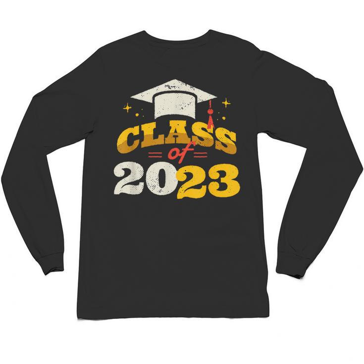 Class Of 2023 School Graduation Vintage Retro Class Of 2023 Unisex Long Sleeve T-Shirt