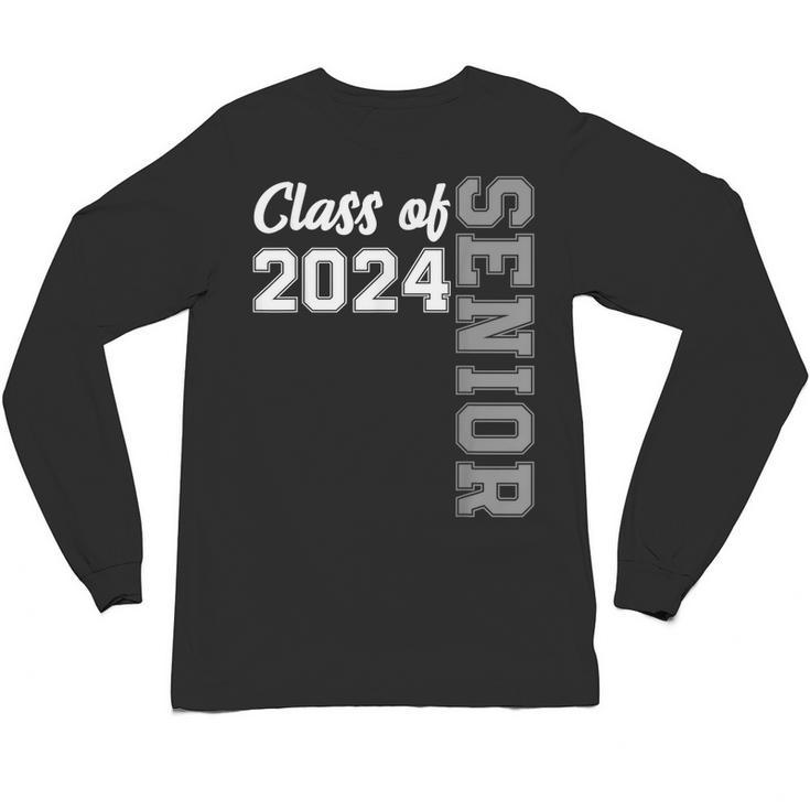 Class Of 2024 Senior 24 Shirt High School Graduation Party Unisex Long Sleeve T-Shirt
