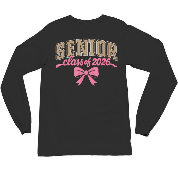 Class Of 2026 Pink Coquette Bow Senior Graduation Unisex Long Sleeve T-Shirt