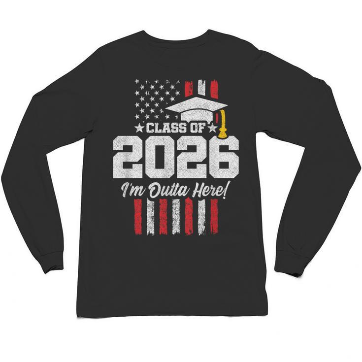 Class Of 2026 Senior Graduation American Flag Senior 2026 Unisex Long Sleeve T-Shirt