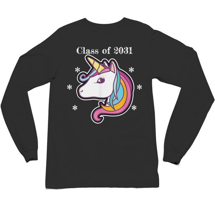 Class Of 2031 Graduation Year Unicorn T Shirt Unisex Long Sleeve T-Shirt