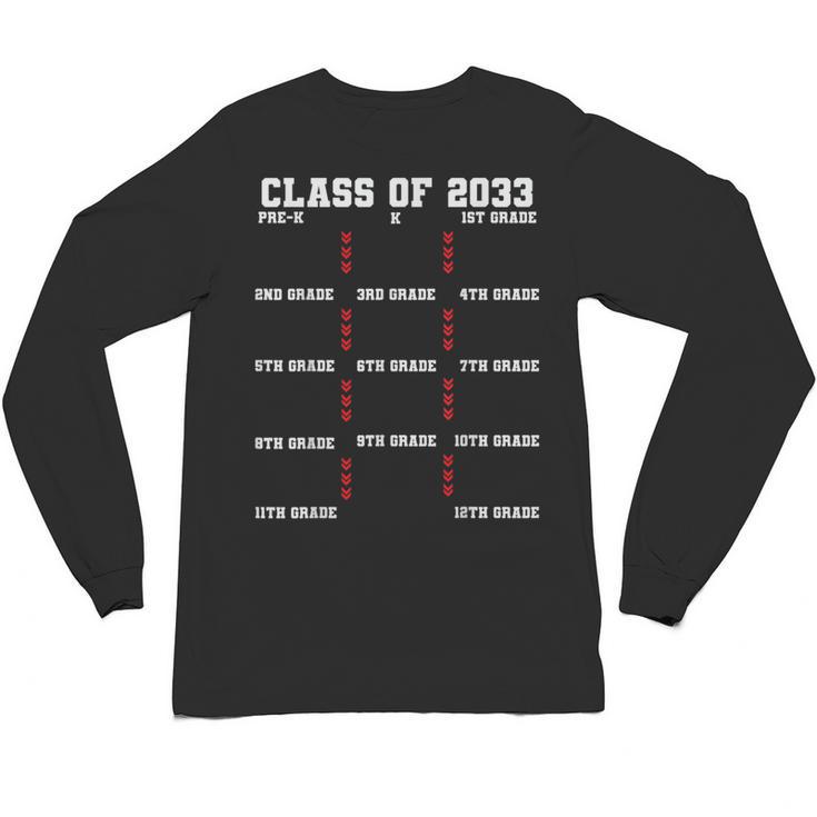 Class Of 2033 Graduation With Space For Hand Prints Unisex Long Sleeve T-Shirt
