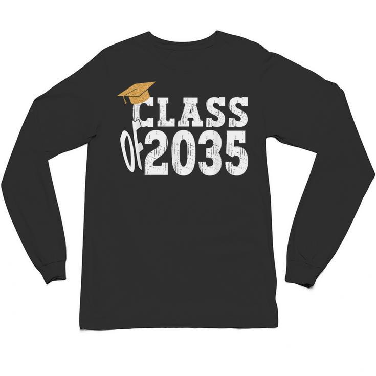 Class Of 2035 Grow With Me Boy Girl First Day Of Graduation Unisex Long Sleeve T-Shirt