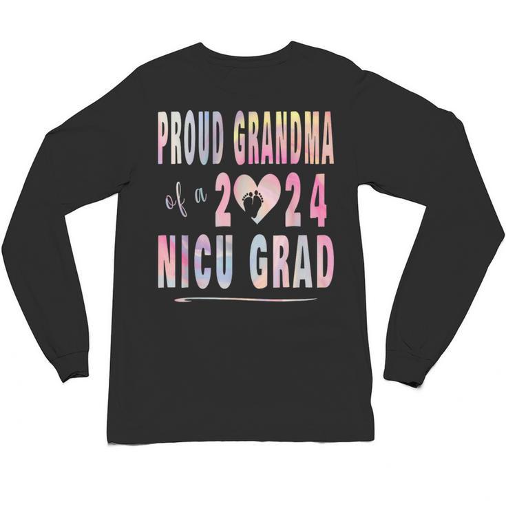 Colorful Proud Grandma 2024 NICU Graduate Baby Graduation Unisex Long Sleeve T-Shirt