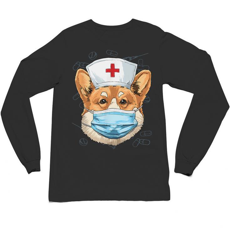 Corgi Dog Nurse RN Nursing School Graduation Unisex Long Sleeve T-Shirt