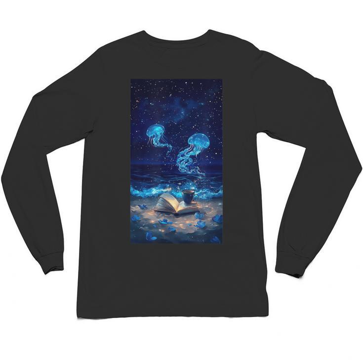 Cosmic Botanical Book Lover Reading Unisex Long Sleeve T-Shirt