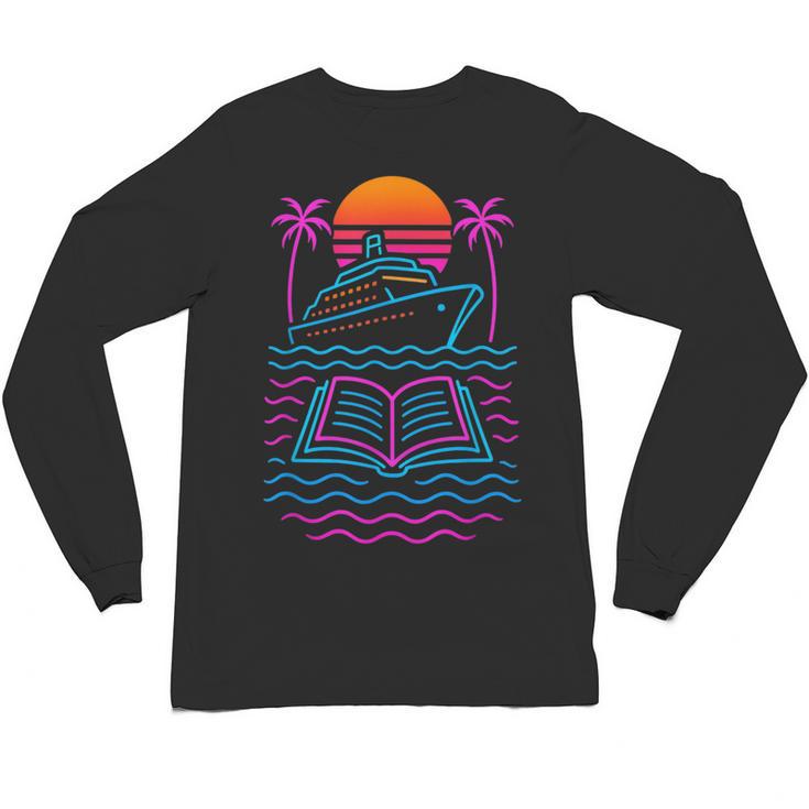Cruise Ship Vacations Reading Book Lovers Sunset Unisex Long Sleeve T-Shirt