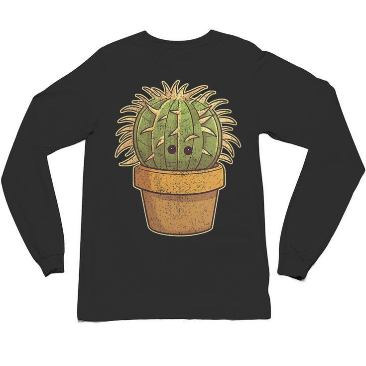 Cute Golden Barrel Cactus Introvert Distressed Unisex Long Sleeve T-Shirt