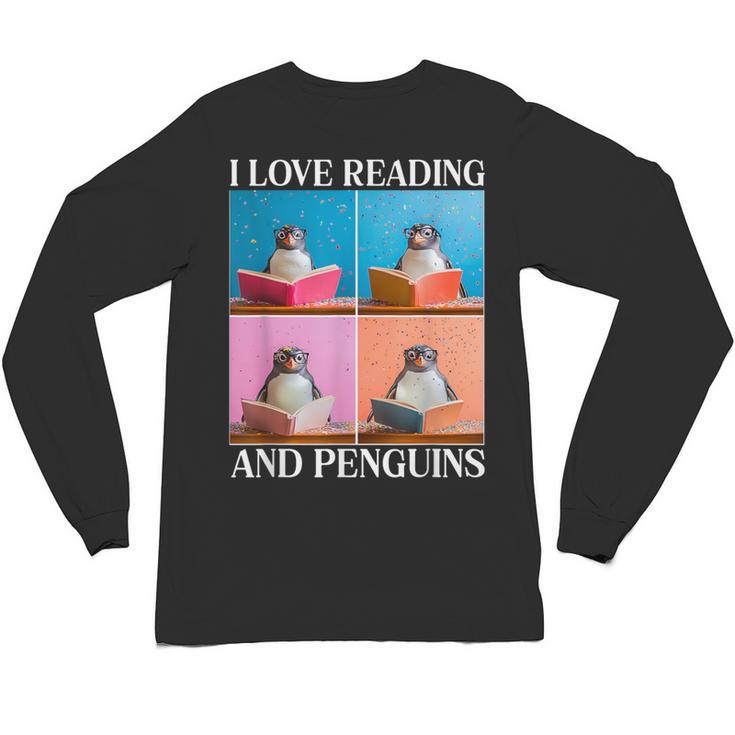 Cute Penguin Reading Book School Librarian Teacher Student Unisex Long Sleeve T-Shirt