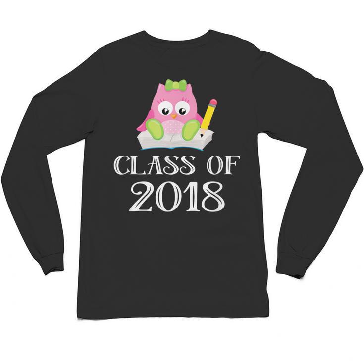 Cute Pink School Owl Class Of 2018 Graduation Unisex Long Sleeve T-Shirt