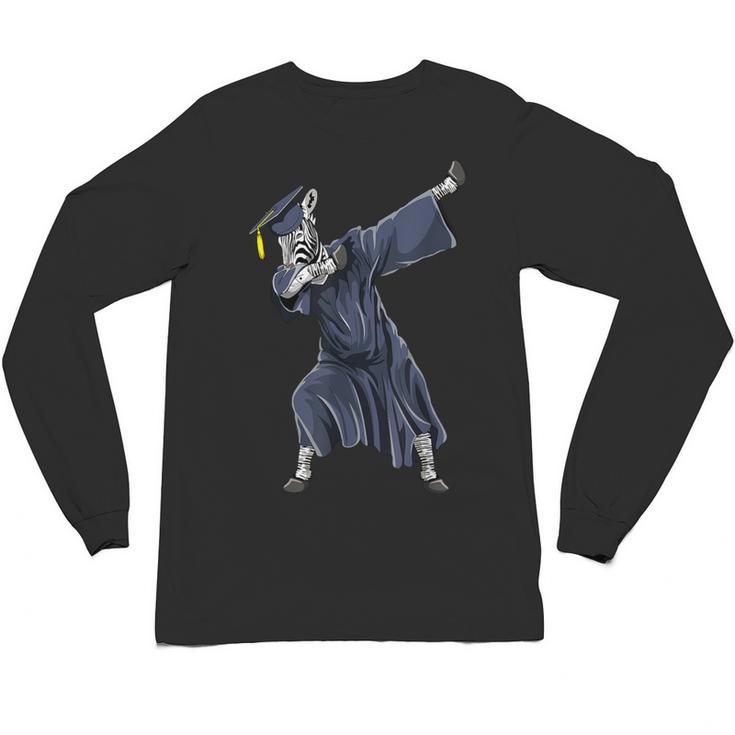 Dabbing Graduate Zebra Team Mascot Graduation Senior Shirt Unisex Long Sleeve T-Shirt