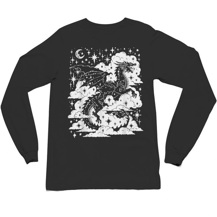 Dark Academia Fantasy Dragon Book Lover Bookish Goblincore Unisex Long Sleeve T-Shirt