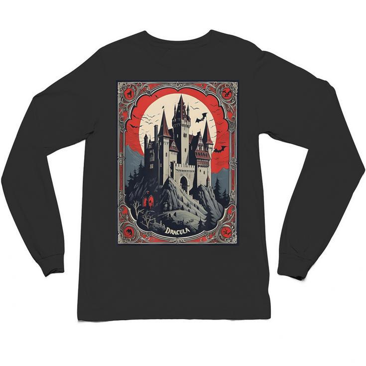 Dracula's Castle Book Cover Illustration Unisex Long Sleeve T-Shirt