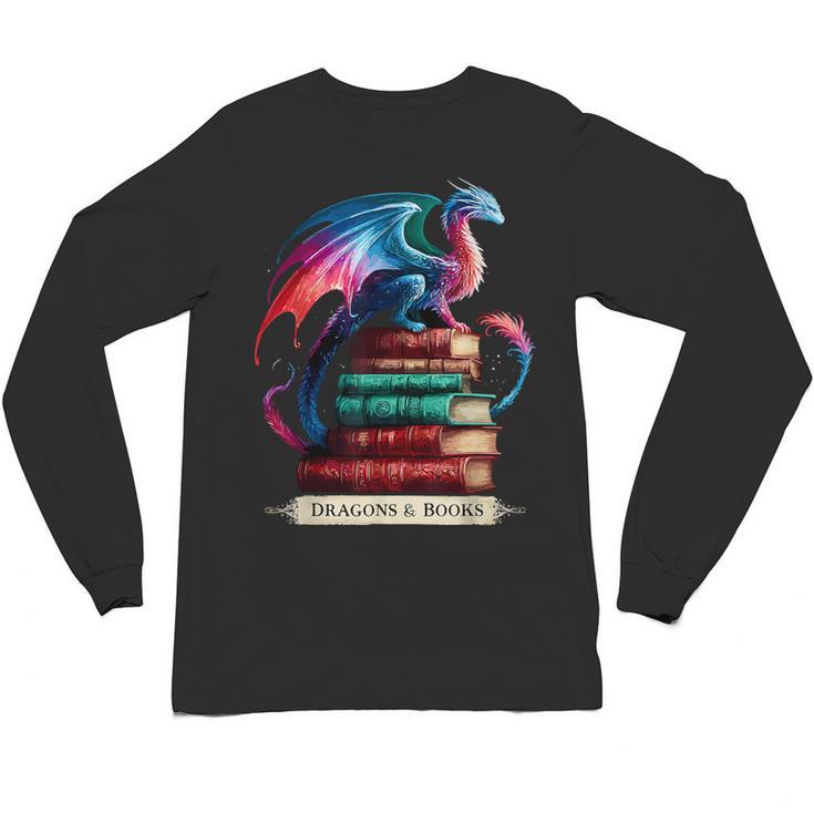 Dragons And Books Dragonworm Book Lover Reading Unisex Long Sleeve T-Shirt