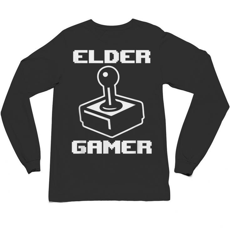 Elder Gamer Retro Video Game Nostalgia Old Gamer Unisex Long Sleeve T-Shirt