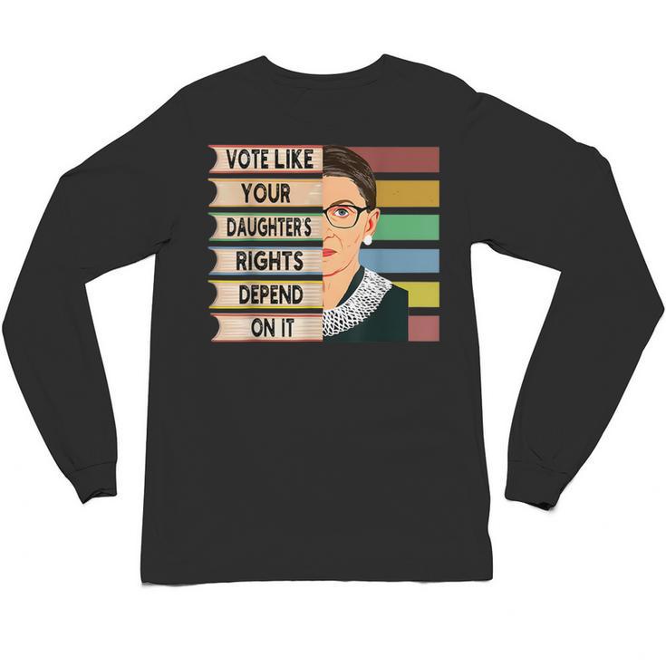Feminist Ruth Bader Ginsburg RBG Quote Girl With Book Women Unisex Long Sleeve T-Shirt