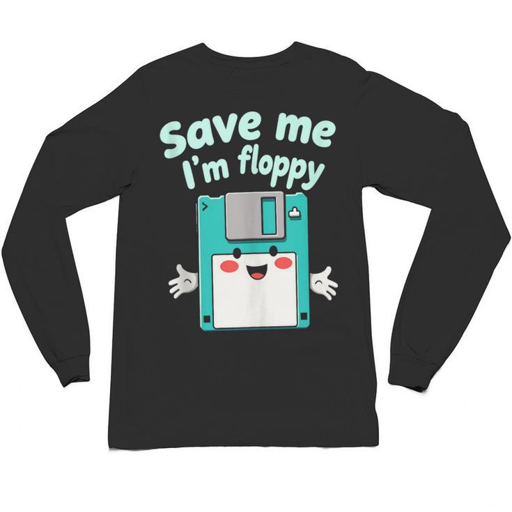 Floppy Disk Retro Tech Nostalgia Old School Computing Humor Unisex Long Sleeve T-Shirt