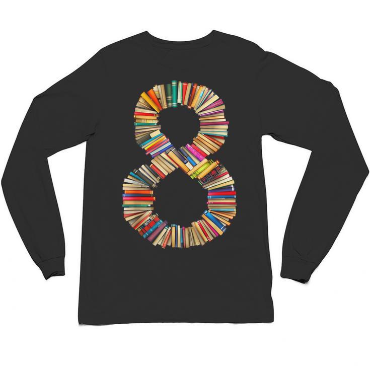 Fun 8th Birthday Books Themed 8 Years Old Boys Kids Girls Unisex Long Sleeve T-Shirt
