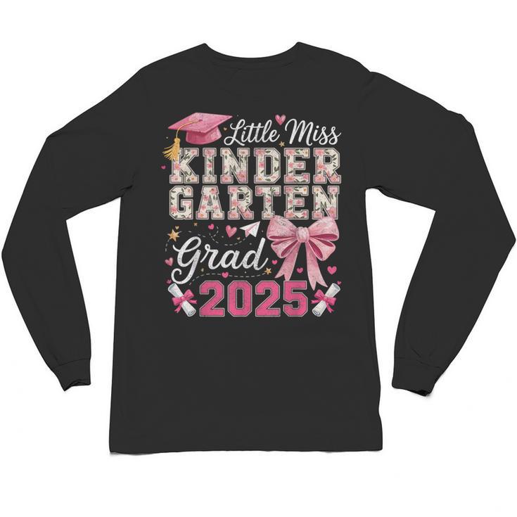 Girls Little Miss Kindergarten Grad 2025 Coquette Graduation Unisex Long Sleeve T-Shirt