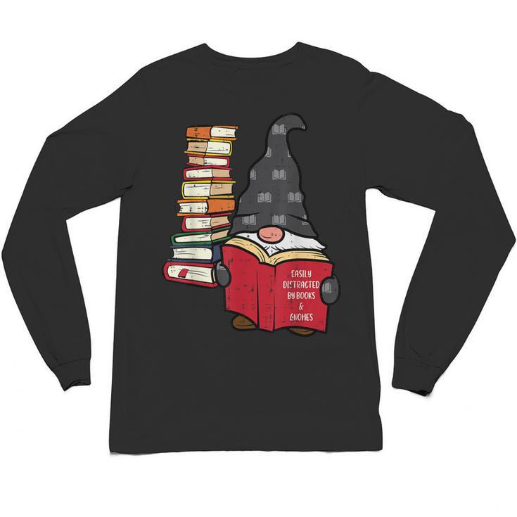 Gnome Read Reading Book Librarian Across America Women Kids Unisex Long Sleeve T-Shirt