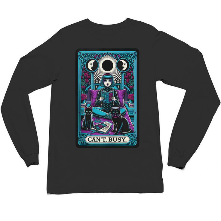 Gothic Girl Tarot Card Introverted Reader And Reading Unisex Long Sleeve T-Shirt