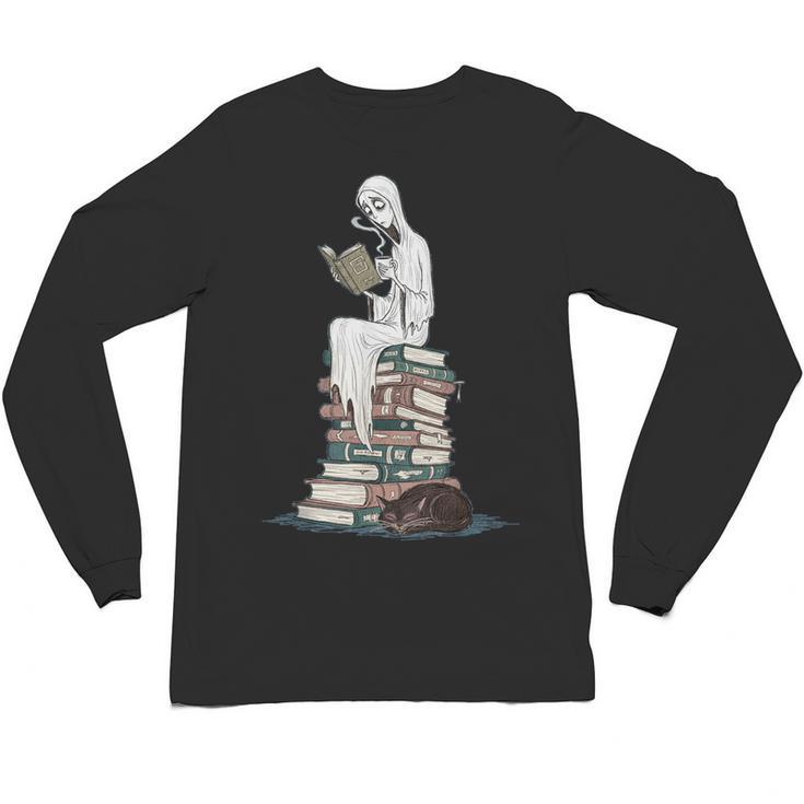 Gothic Librarian Halloween Books Tee For Teachers Unisex Long Sleeve T-Shirt