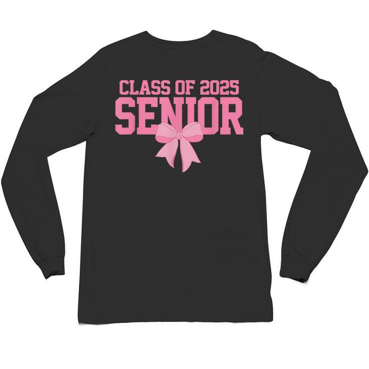 Graduate 2025 Class Of 2025 Senior Coquette Bow Graduation Unisex Long Sleeve T-Shirt