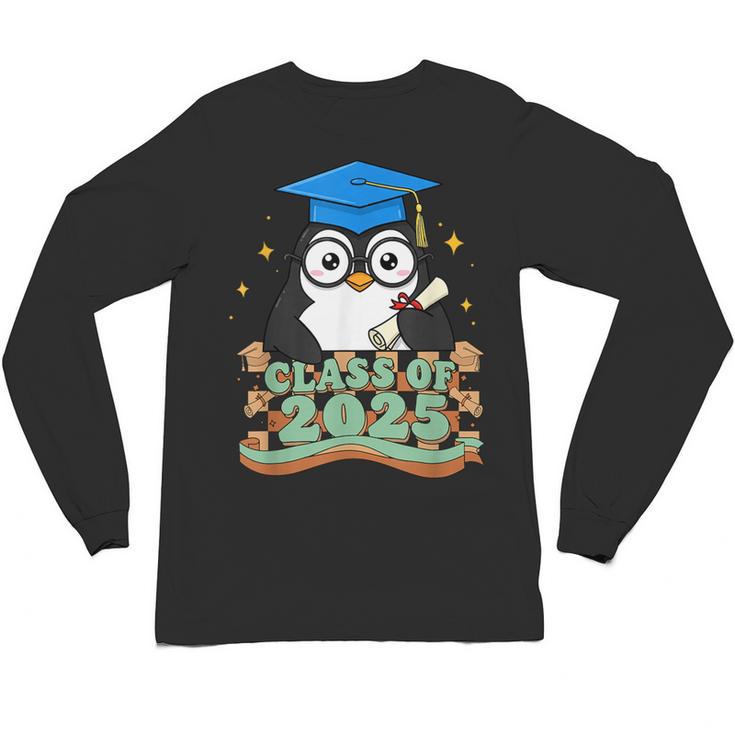 Graduate Penguin Class Of 2025 Kids Graduation Unisex Long Sleeve T-Shirt