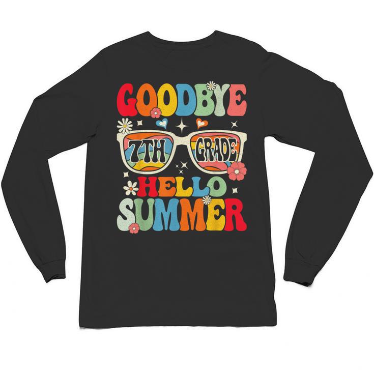 Groovy Goodbye 7th Grade Graduation Hello Summer Kids Unisex Long Sleeve T-Shirt