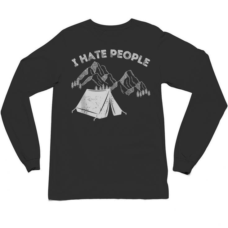 I Hate People Introvert Sarcastic I Love Camping Unisex Long Sleeve T-Shirt