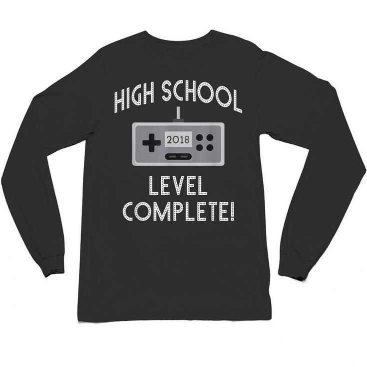 High School Graduation Shirt Level Complete Video Gamer Unisex Long Sleeve T-Shirt