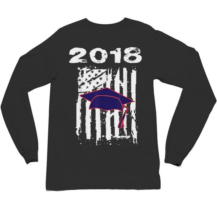 High School Graduation T Shirt Flag College Graduation Unisex Long Sleeve T-Shirt