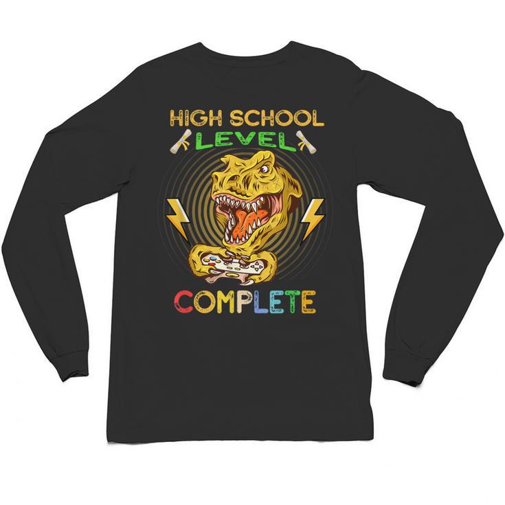 High School Level Complete Gamer Graduation Dinosaur 2021 Unisex Long Sleeve T-Shirt