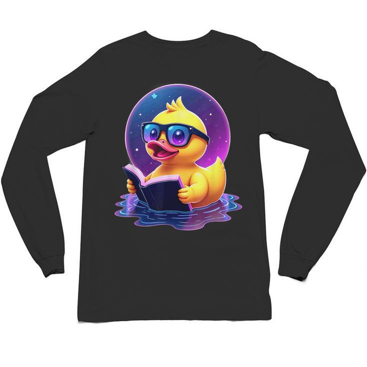 Humor Rubber Duck Reading Book Unisex Long Sleeve T-Shirt