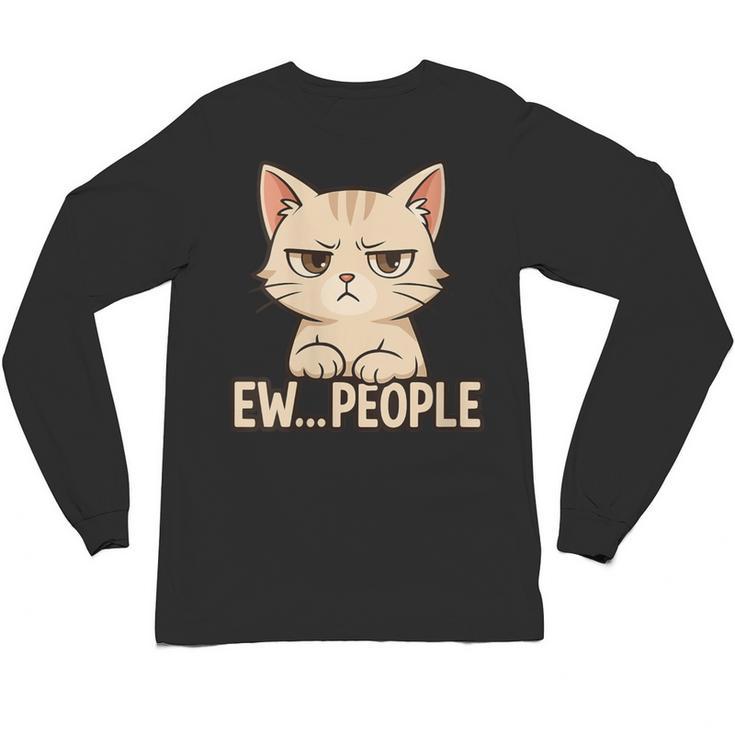 Introvert Anime Cat Ew People Unisex Long Sleeve T-Shirt