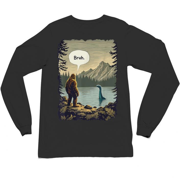 Introvert Bigfoot Sasquatch Loch Ness Monster Bruh Unisex Long Sleeve T-Shirt