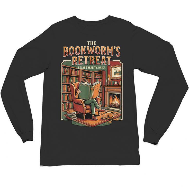 Introvert Book Lover The Bookworm's Retreat Unisex Long Sleeve T-Shirt