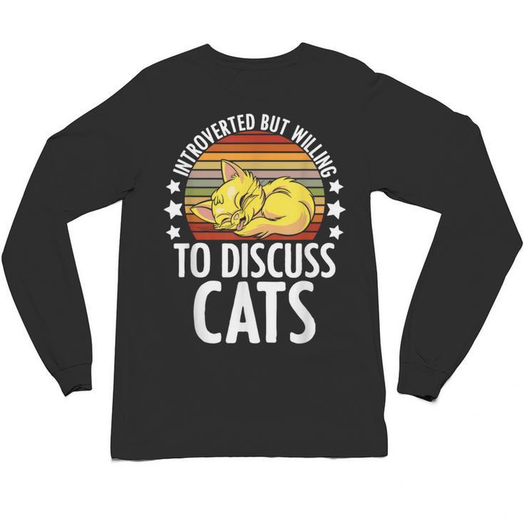 Introvert Cat Kitten Quote For Feline Whisperer Unisex Long Sleeve T-Shirt