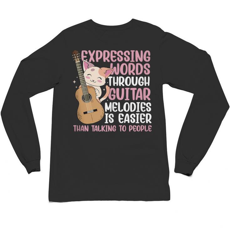 Introvert Guitarist Expressing Words Through Guitar Melody Unisex Long Sleeve T-Shirt