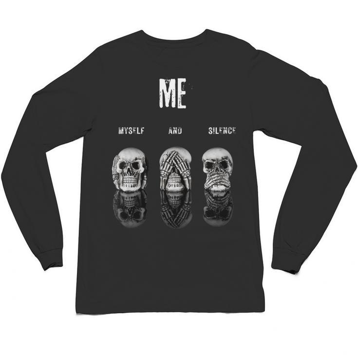 Introvert Relaxation Me Myself And Silence Skulls Unisex Long Sleeve T-Shirt