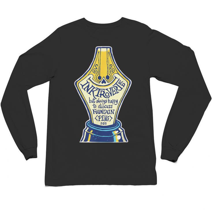 Introverted Fountain Pen Enthusiast Smiling Face Unisex Long Sleeve T-Shirt