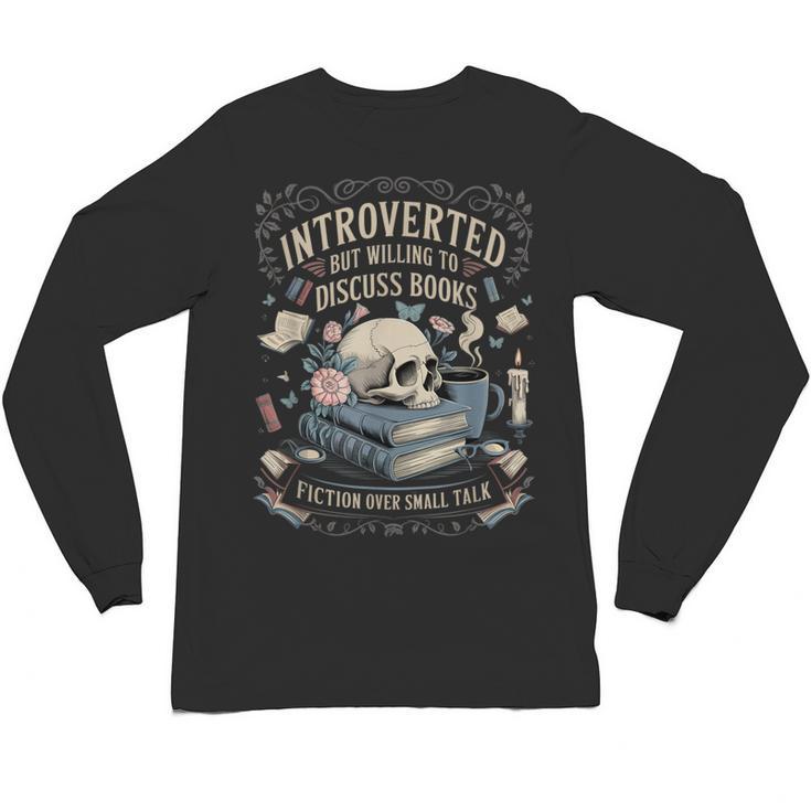 Introverted But Willing To Discuss Books Club Cozy Aesthetic Unisex Long Sleeve T-Shirt