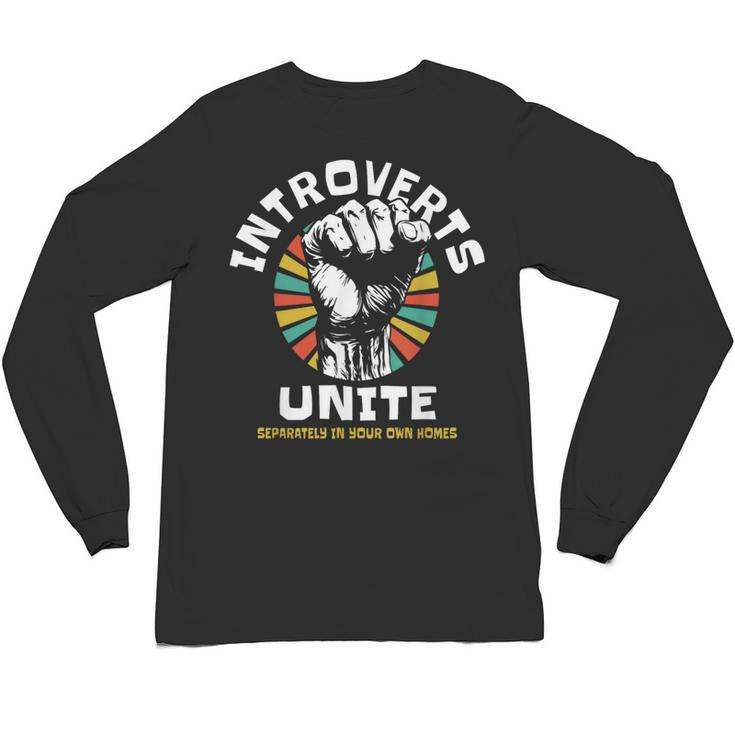 Introverts Unite Separately Own Homes Emblem Unisex Long Sleeve T-Shirt