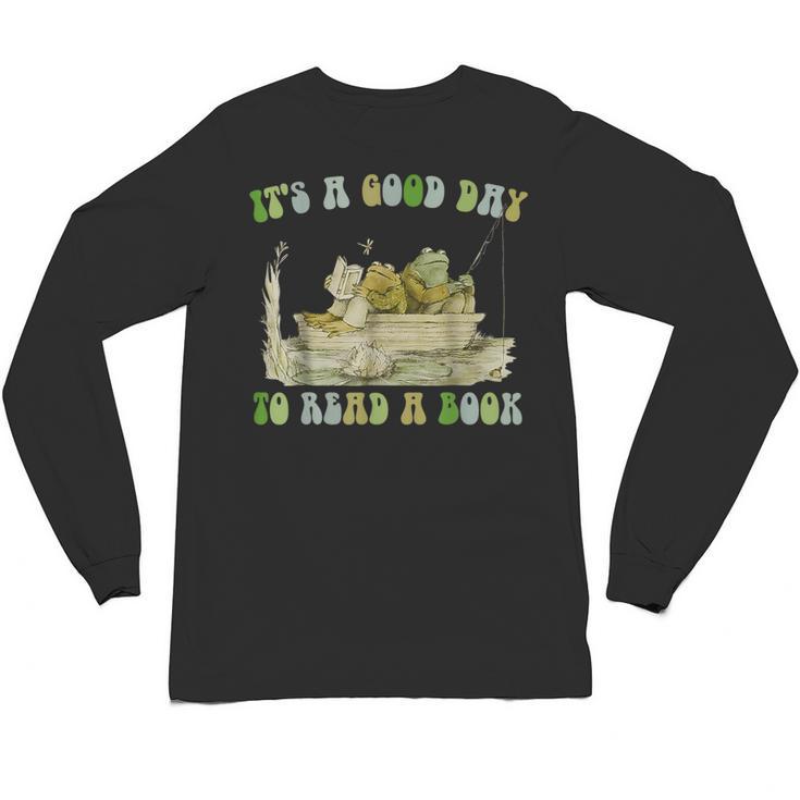 It's A Good Day To Read A Book Shirt Frog Reading Book Unisex Long Sleeve T-Shirt