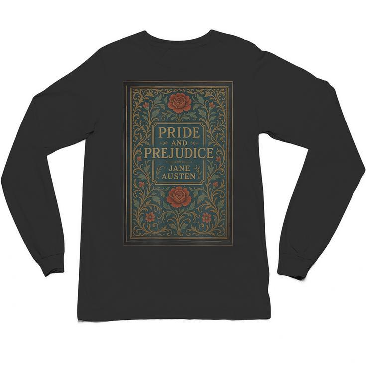 Jane Austen Pride And Prejudice Cover Mr Darcy Book Lovers Unisex Long Sleeve T-Shirt