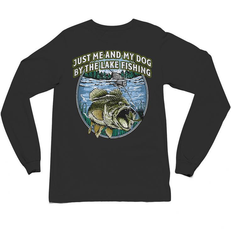 Just Let Me And My Dog By Lake Fishing Introvert Lifestyle Unisex Long Sleeve T-Shirt