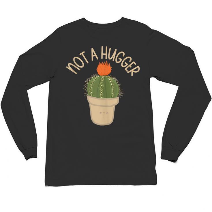 Kawaii Grumpy Cactus Not a Hugger Plant Introvert Unisex Long Sleeve T-Shirt
