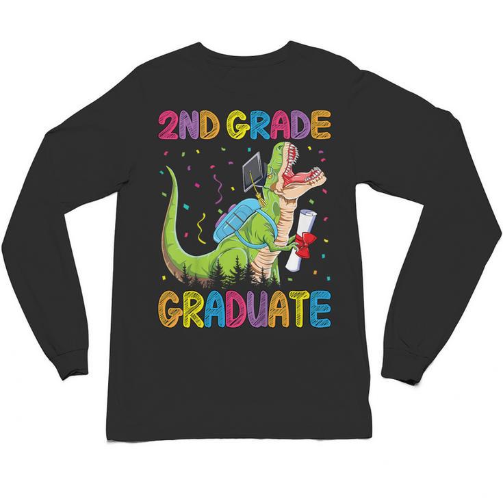 Kids 2nd Grade Graduate Dinosaur Trex 2nd Grade Graduation Unisex Long Sleeve T-Shirt